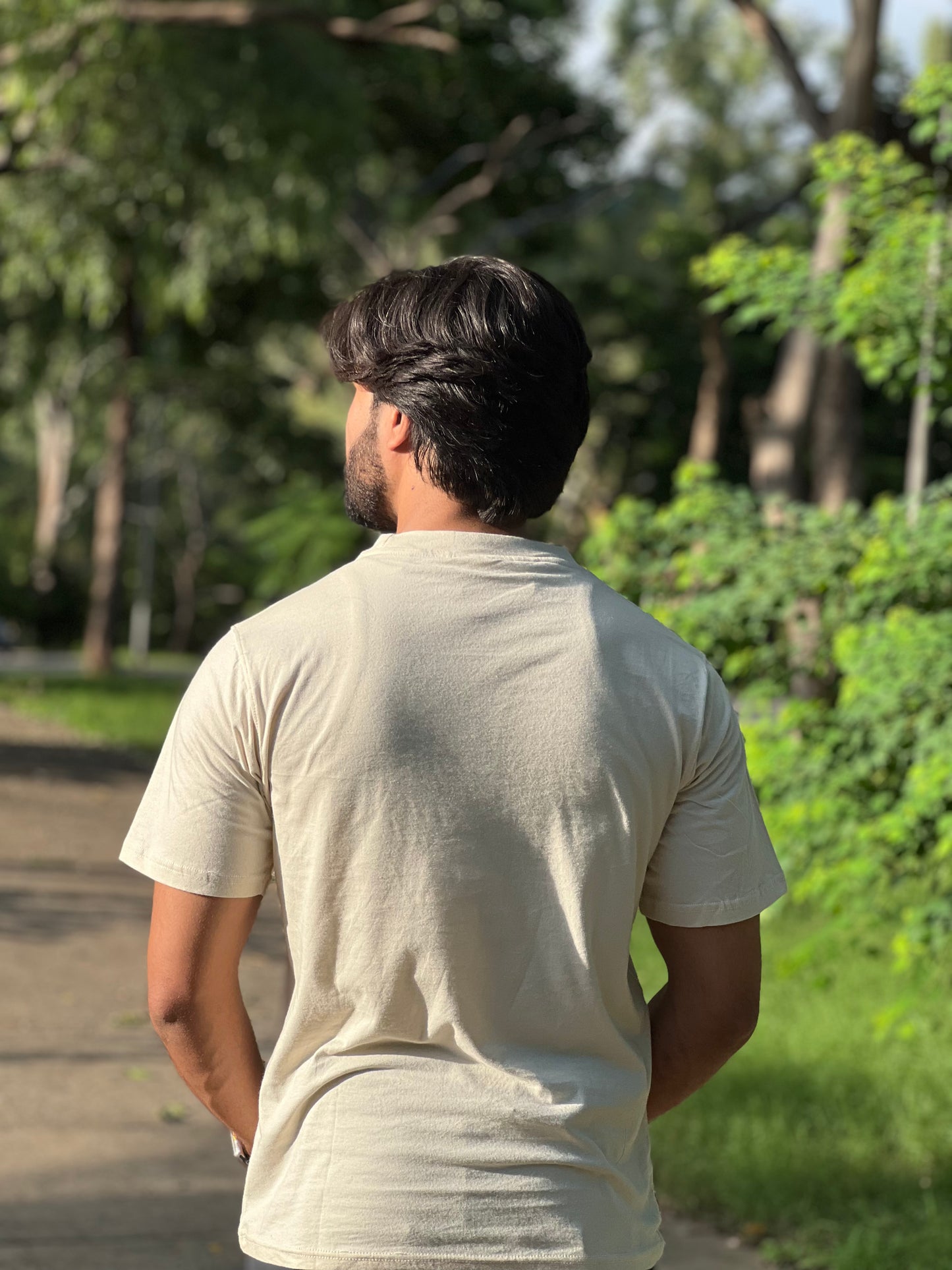 Beige Regular Fit T-Shirt for Men