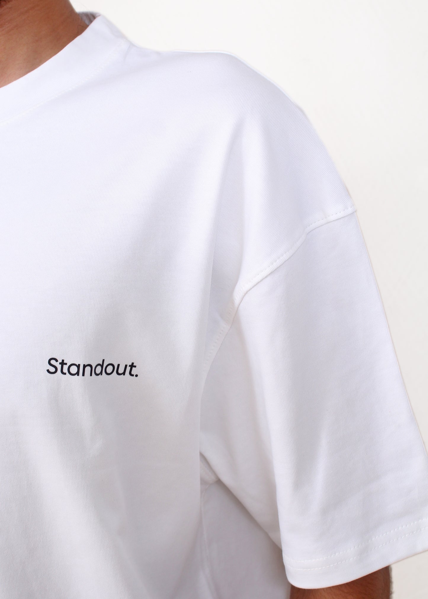 Oversized White Cotton Dropped Shoulder T-Shirt