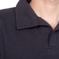 Black Textured Thermal Polo for Men