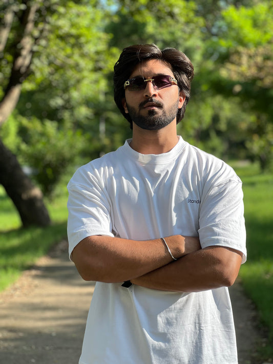 Article 002 – The White Echo | Oversized White Cotton T-Shirt (Dropped Shoulder)