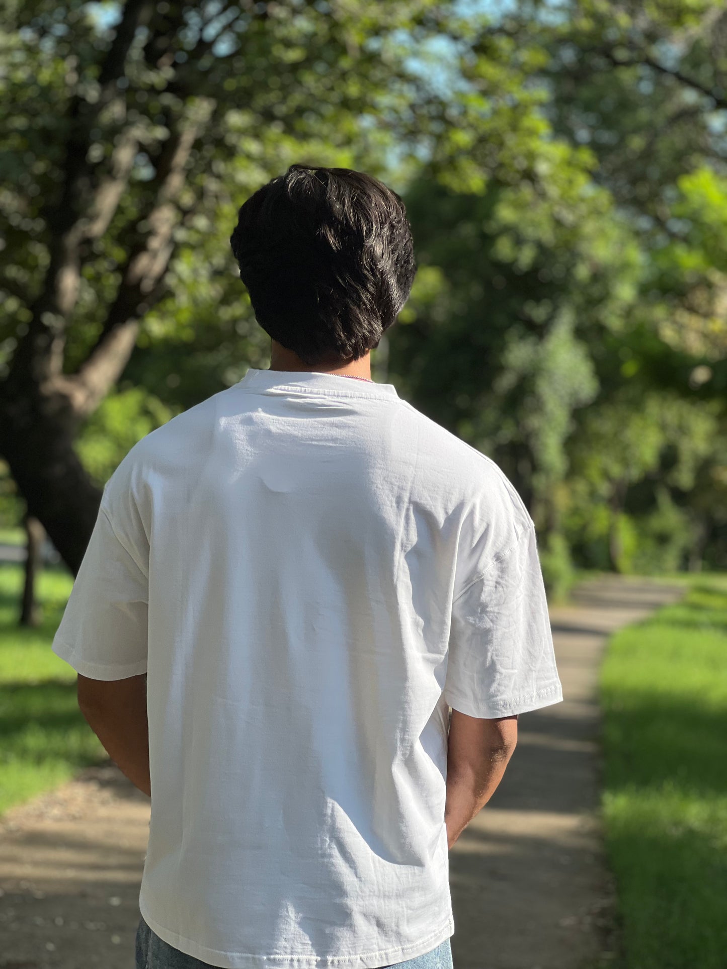 Article 002 – The White Echo | Oversized White Cotton T-Shirt (Dropped Shoulder)