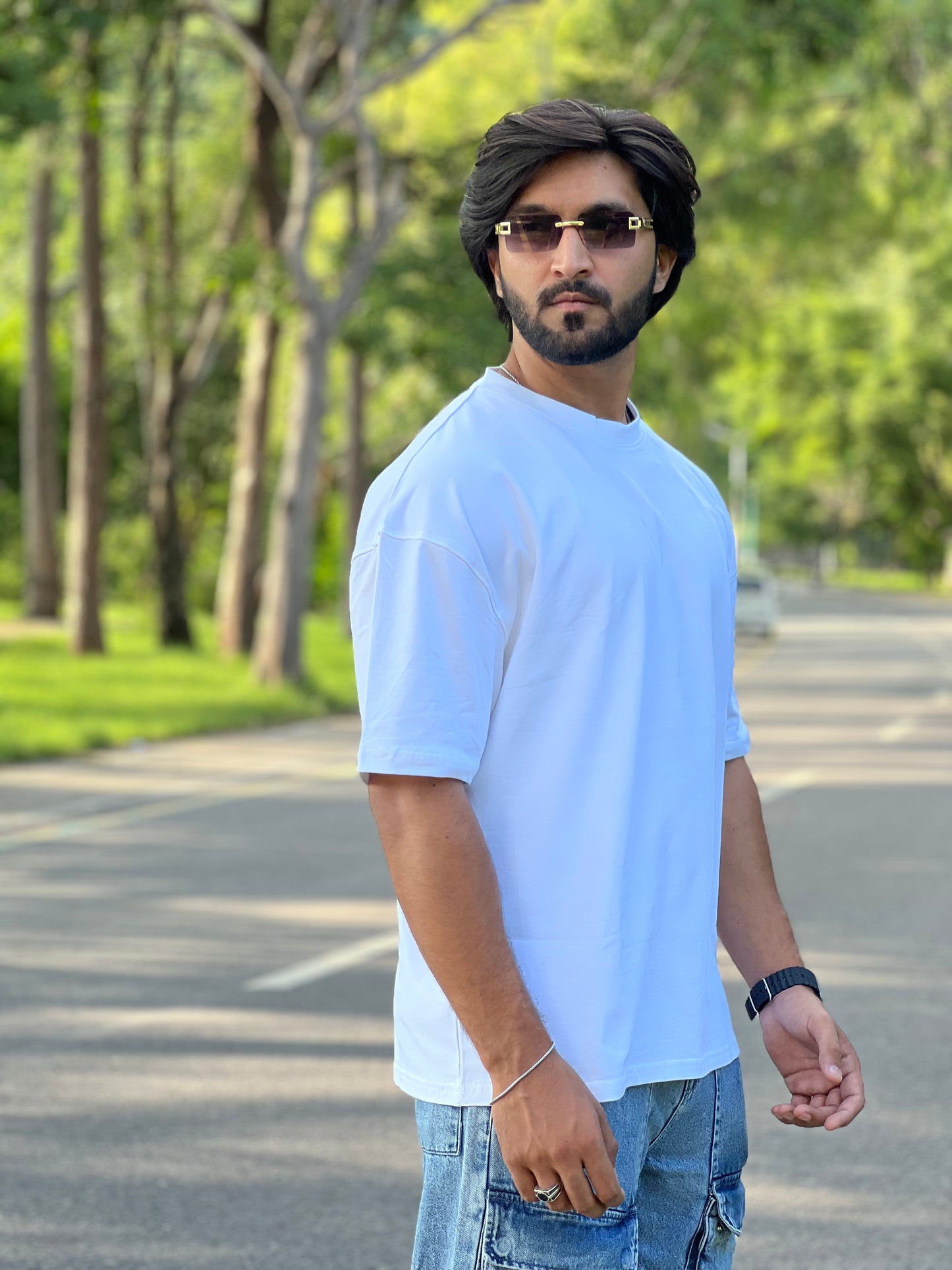 Article 002 – The White Echo | Oversized White Cotton T-Shirt (Dropped Shoulder)