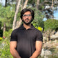 Black Textured Thermal Polo for Men
