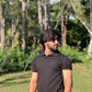 Black Textured Thermal Polo for Men