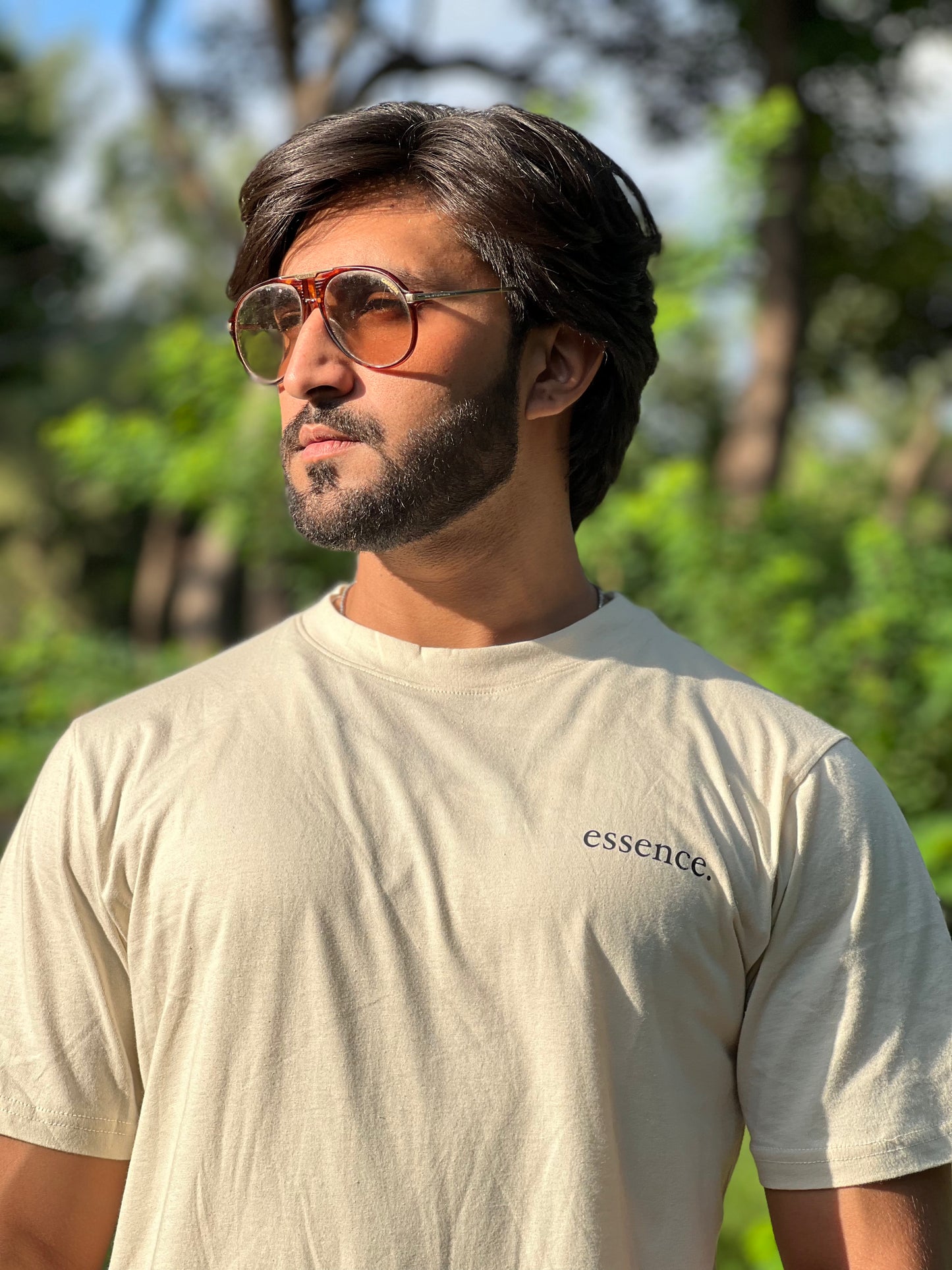 Beige Regular Fit T-Shirt for Men