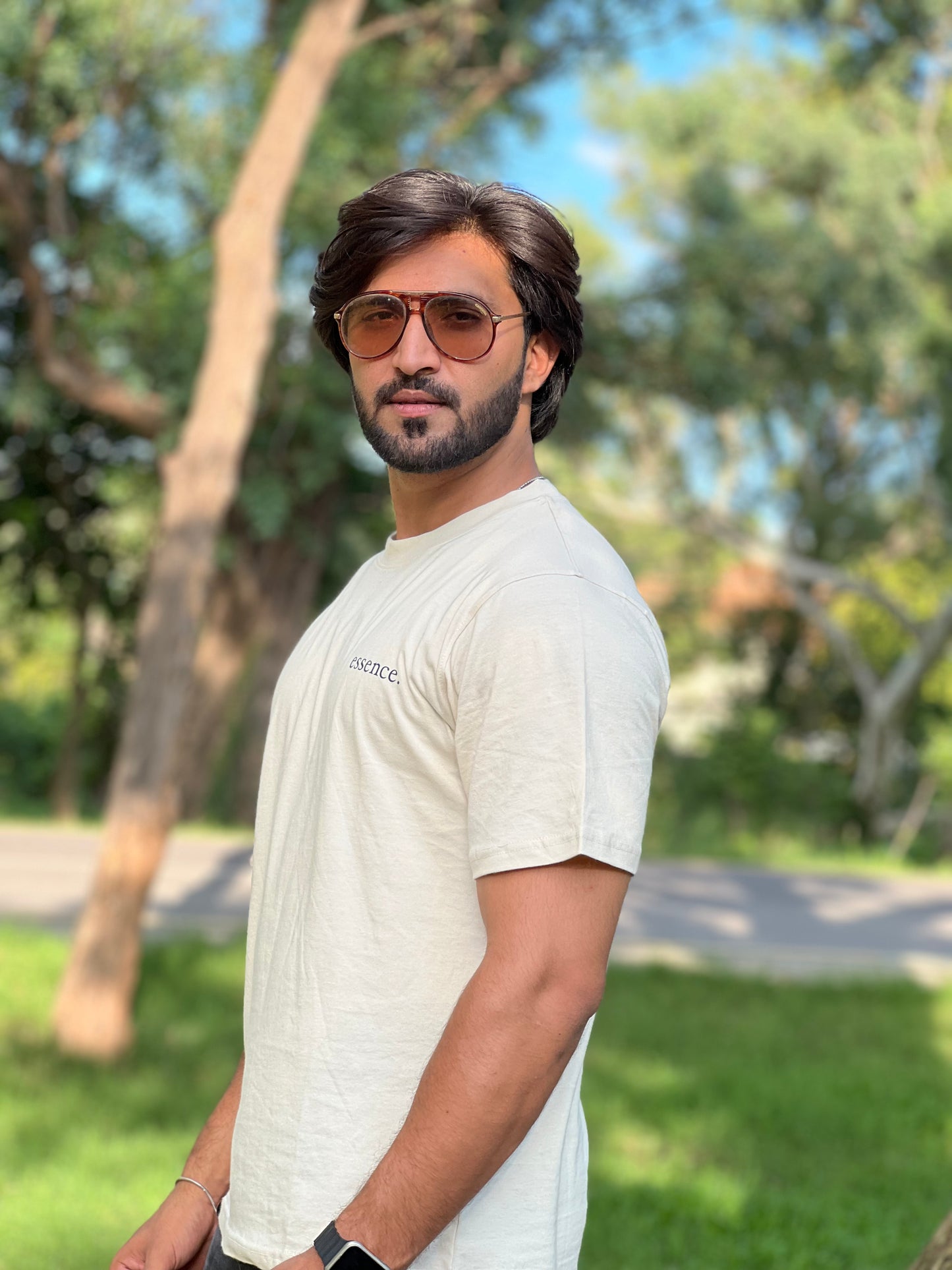 Beige Regular Fit T-Shirt for Men