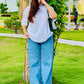White Dropped Shoulder Oversized T-Shirt for Women